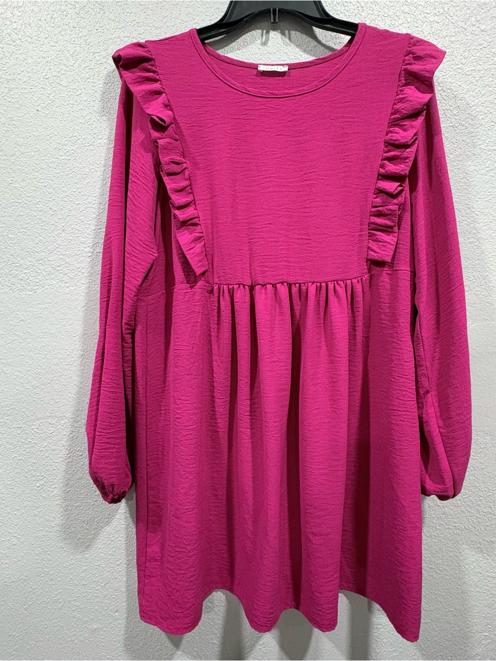 JODIFL Hot Pink Ruffle Babydoll Dress